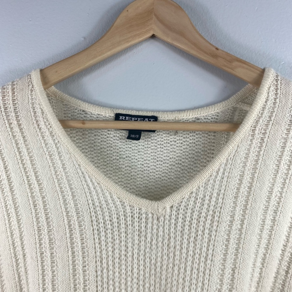 Repeat Cashmere Cream Oversized Knit Sweater View 6
